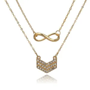 Hot Fashion Letter V Crystal Necklaces