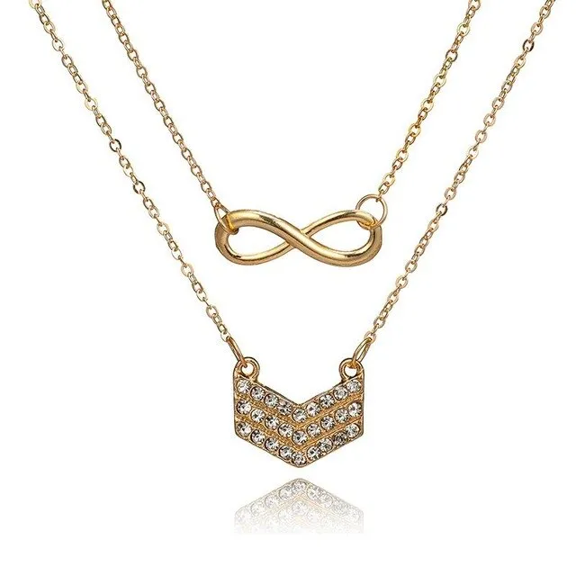 Hot Fashion Letter V Crystal Necklaces