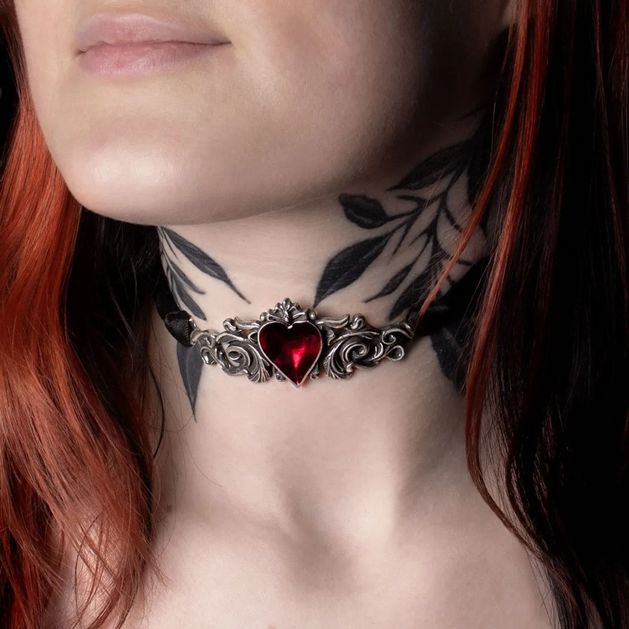 Ignite Your Passion With Our Stunning Blood Red Heart Choker