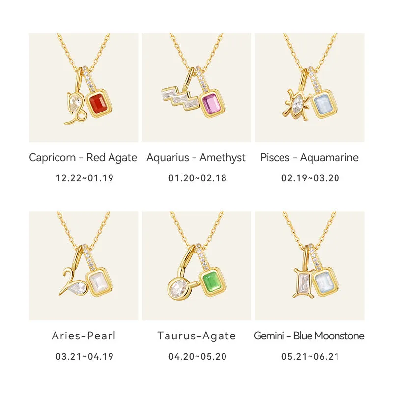 Imprint Zodiac Birthstone Necklace