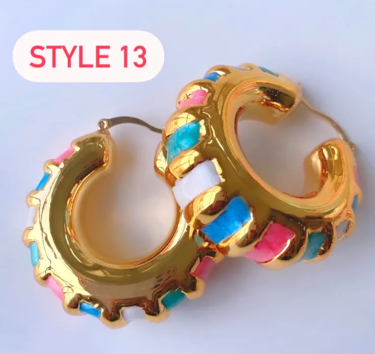 IN LIVING COLOR CHUNKY HOOPS