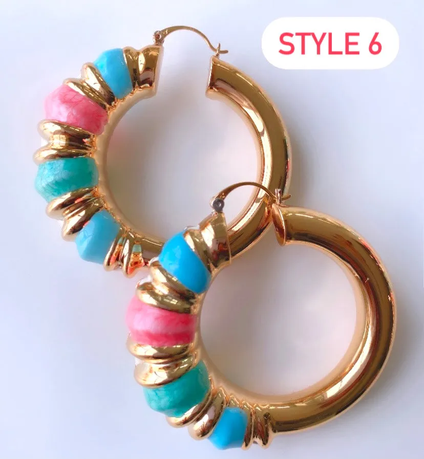 IN LIVING COLOR CHUNKY HOOPS