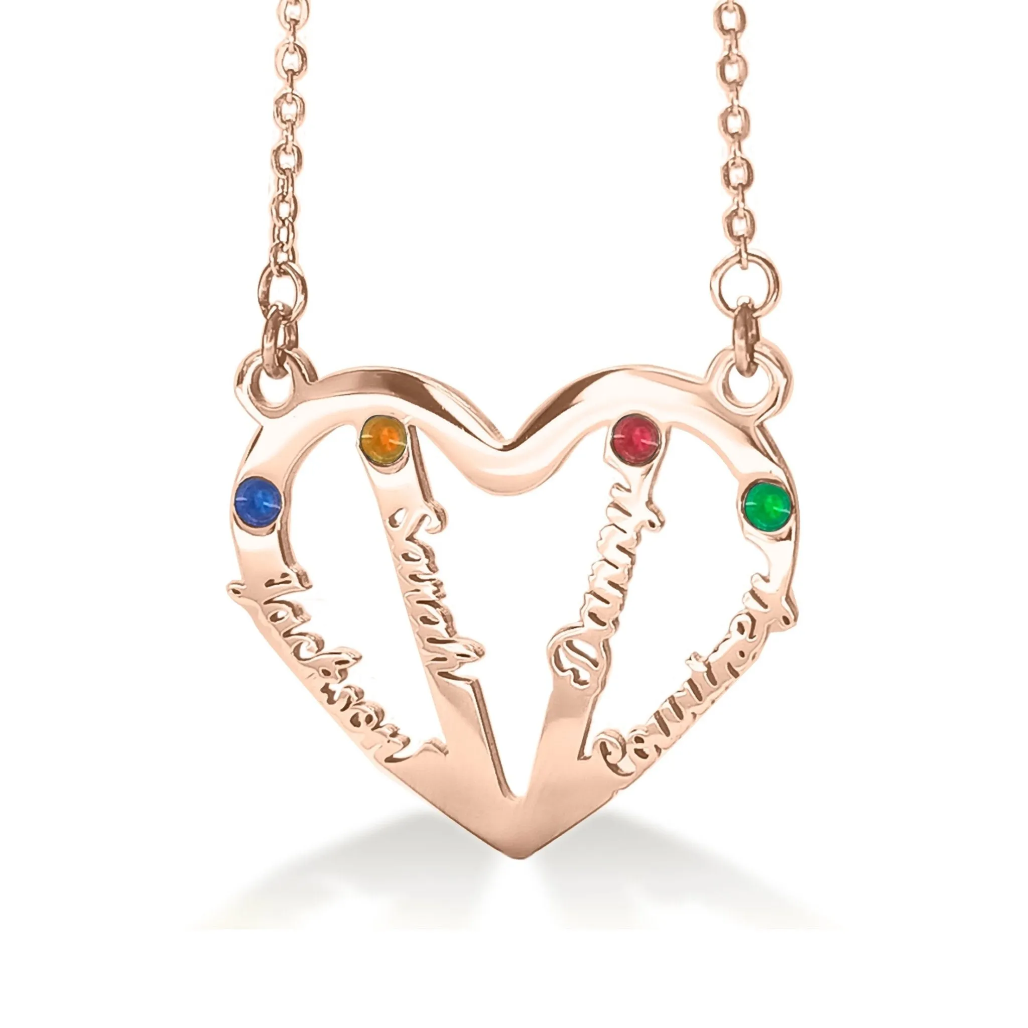 In My Heart Name Necklace (Birthstones Optional)