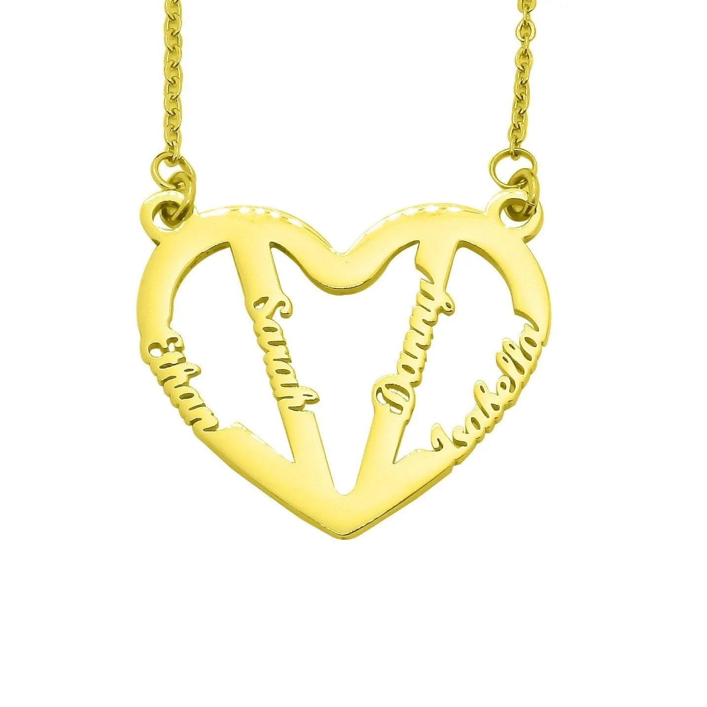 In My Heart Name Necklace (Birthstones Optional)