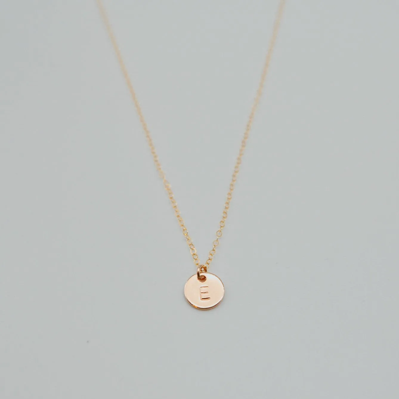 Initial Letter Pendant Stamped Necklace