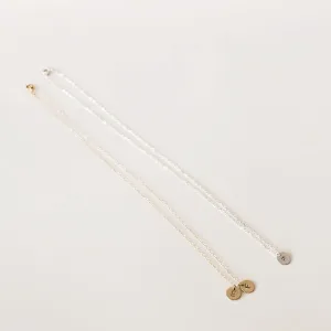 Initial Letter Pendant Stamped Necklace