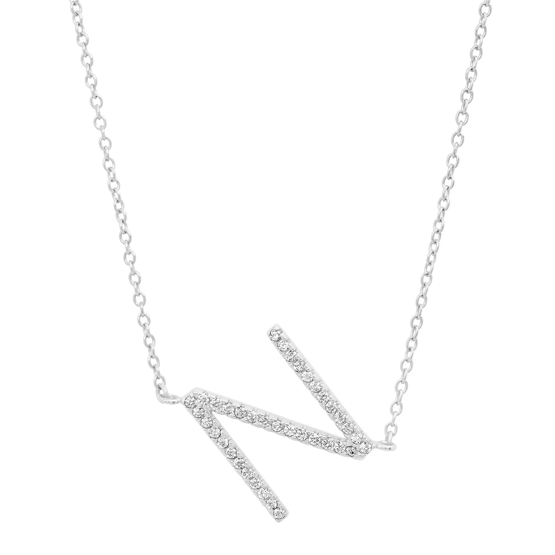 INITIAL NECKLACE, SILVER