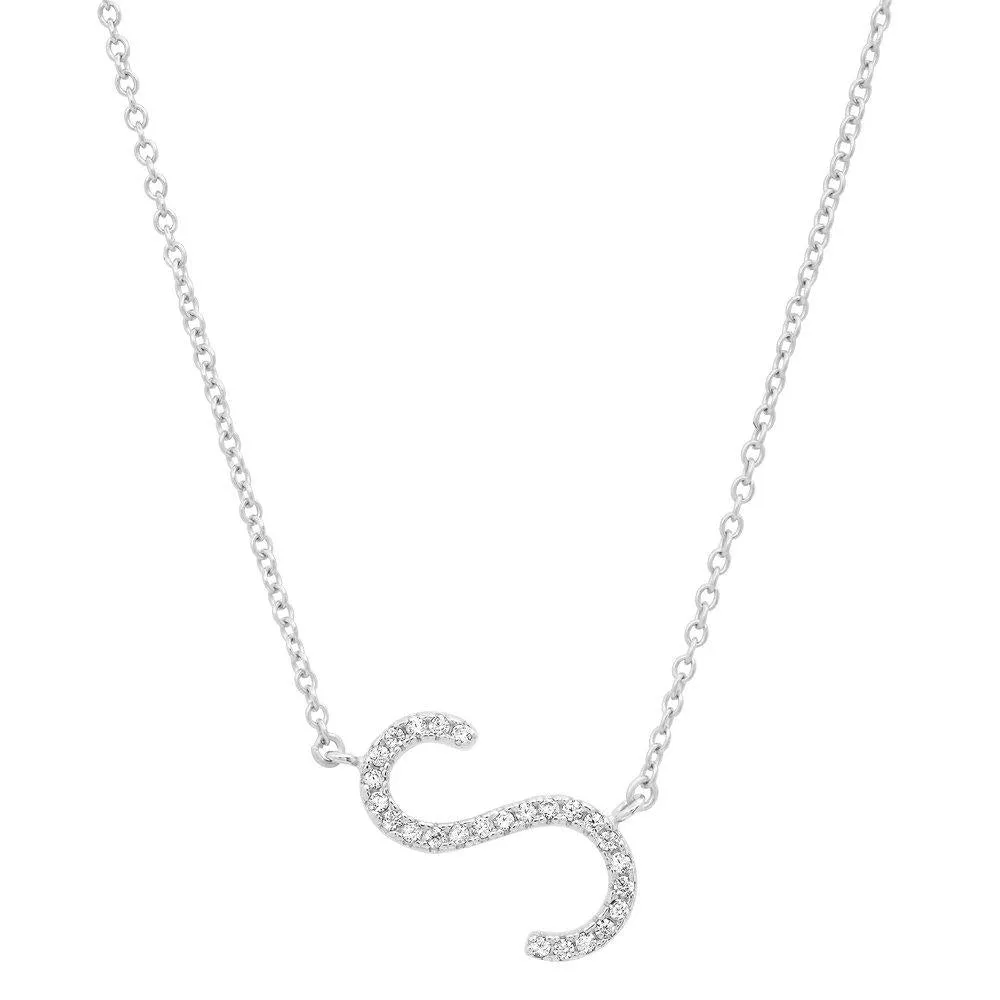 INITIAL NECKLACE, SILVER