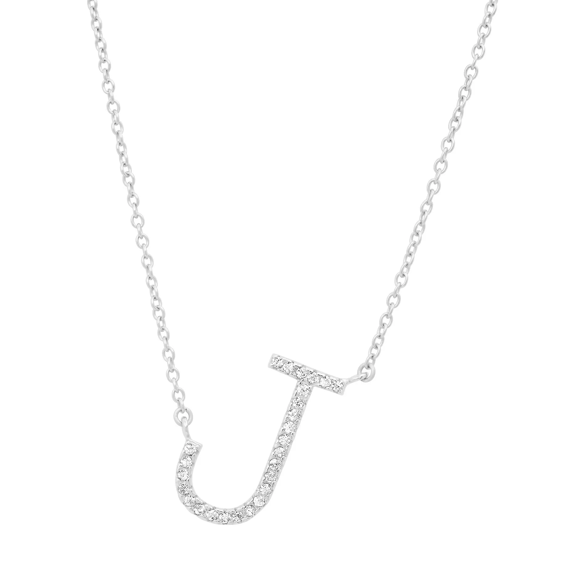 INITIAL NECKLACE, SILVER