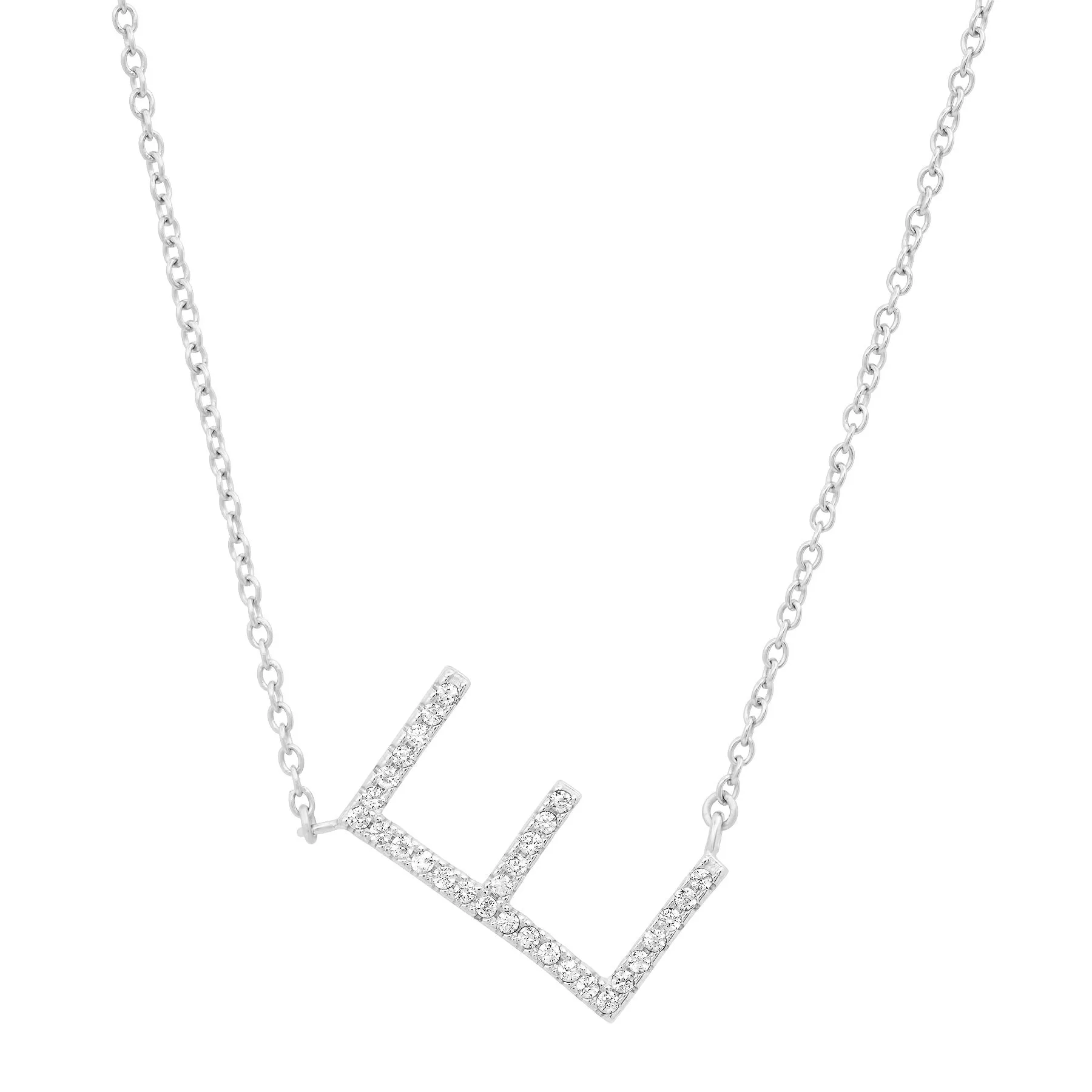 INITIAL NECKLACE, SILVER