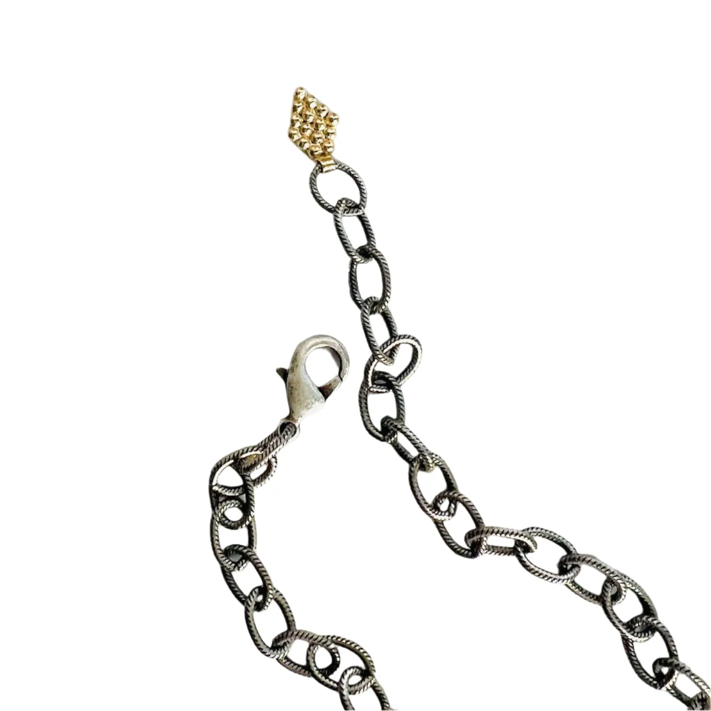 Isla Mixed Metal Rhodium and Gold Cross Necklace