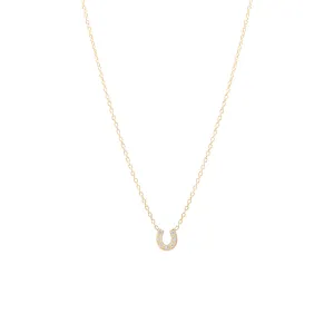 Itty Bitty Diamond Horseshoe Necklace in Yellow Gold