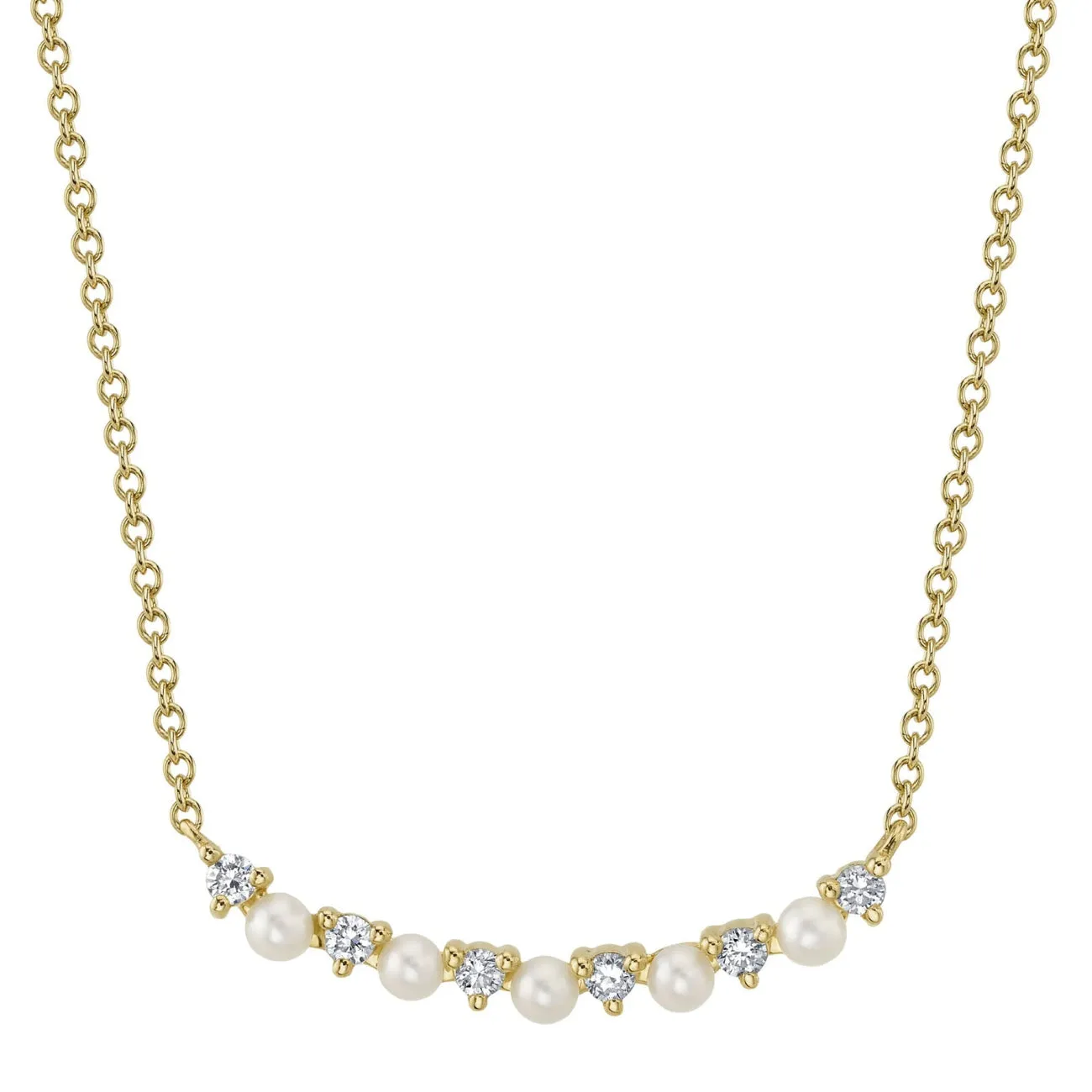 Jackie 14K Yellow Gold 0.12 ct Cultured Pearl & Diamond Necklace