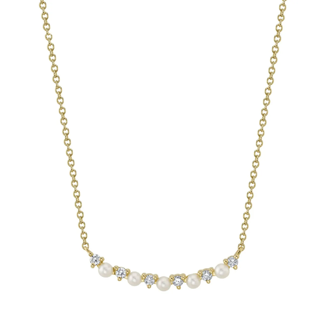 Jackie 14K Yellow Gold 0.12 ct Cultured Pearl & Diamond Necklace