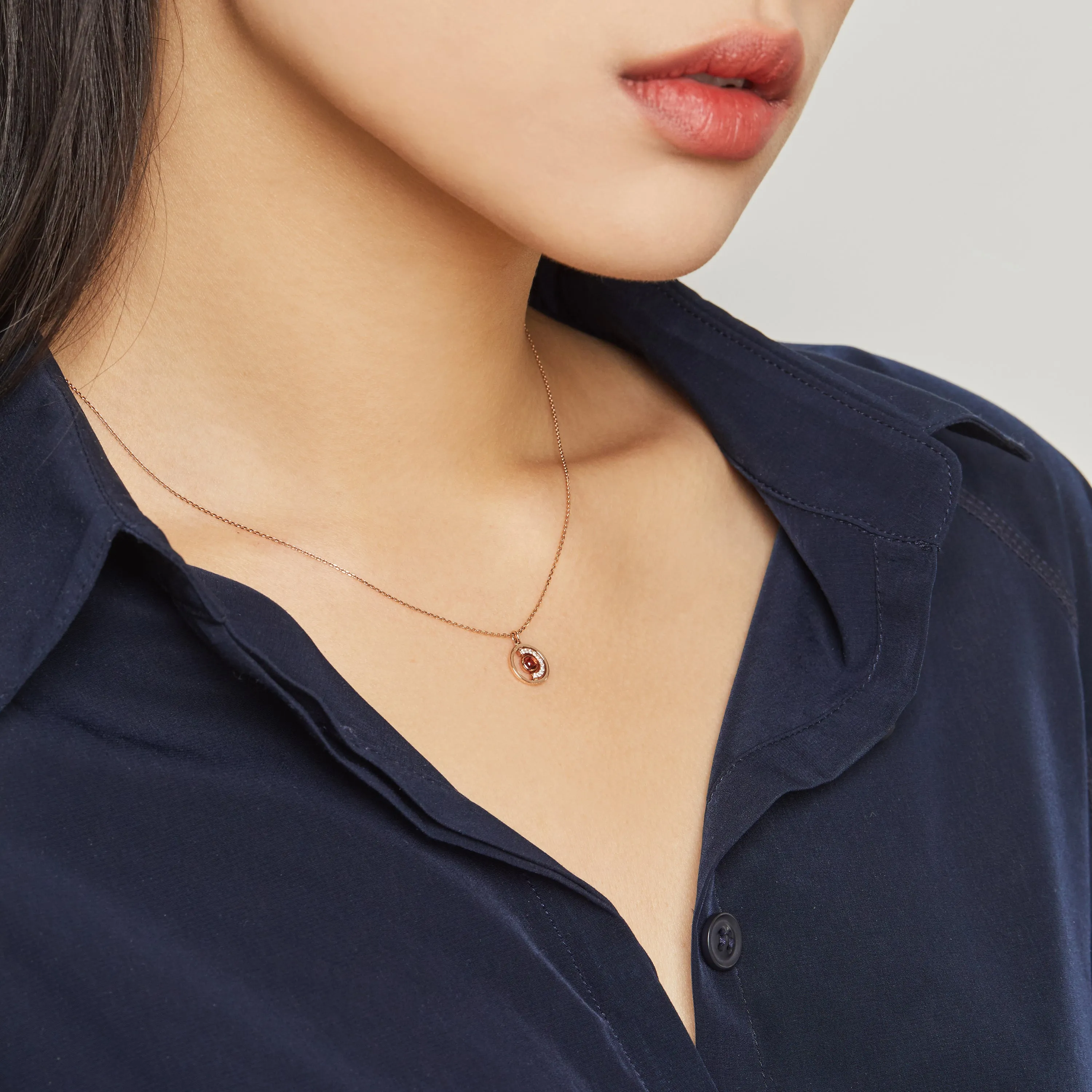 [January Birthstone] Petite D.D Gold Necklace JDRNRWS121R