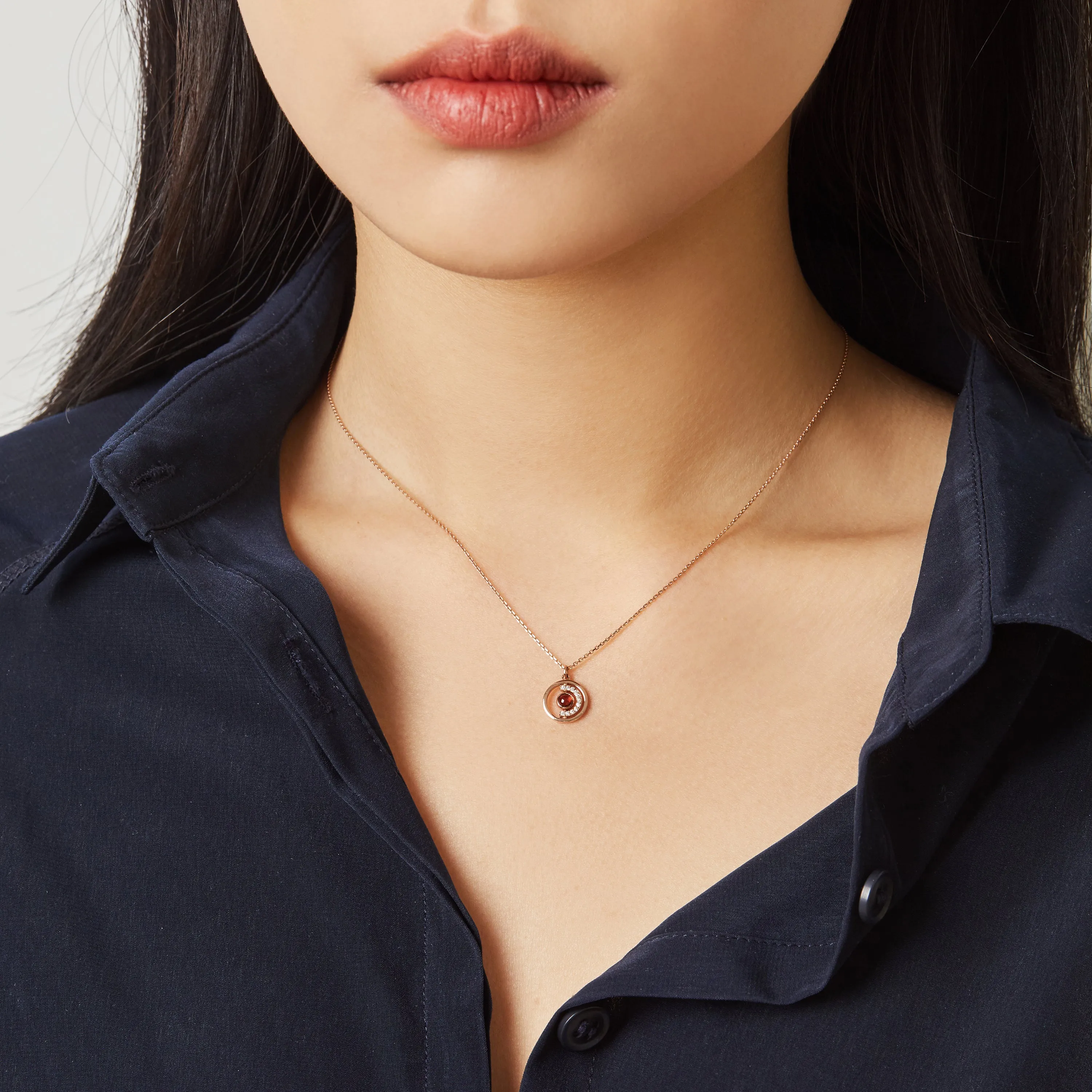 [January Birthstone] Petite D.D Gold Necklace JDRNRWS121R