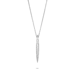 John Hardy Hammered Silver Chain Spear Long Pendant Necklace