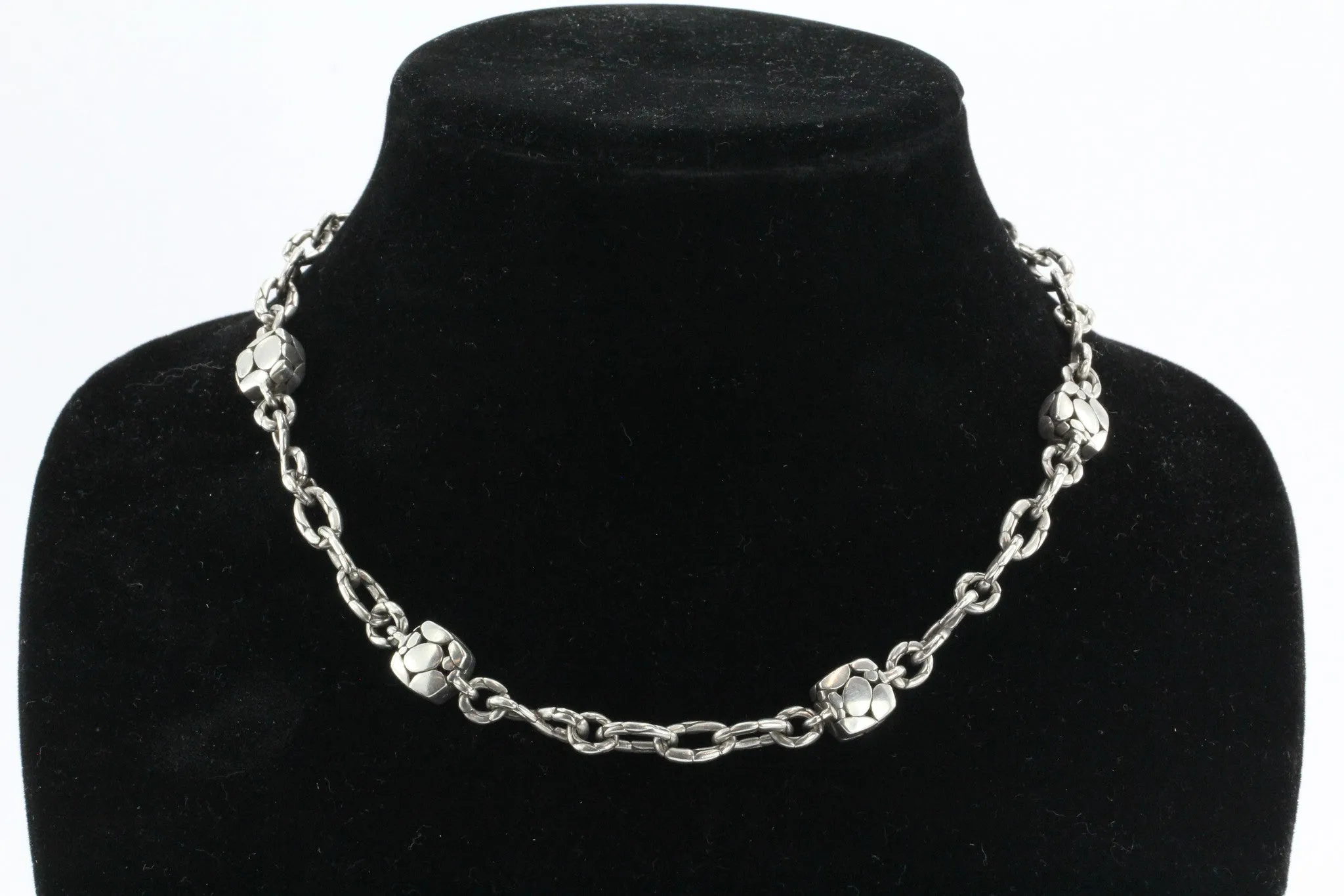 John Hardy Sterling Silver Kali Sautoir Square Station Necklace 18.5"