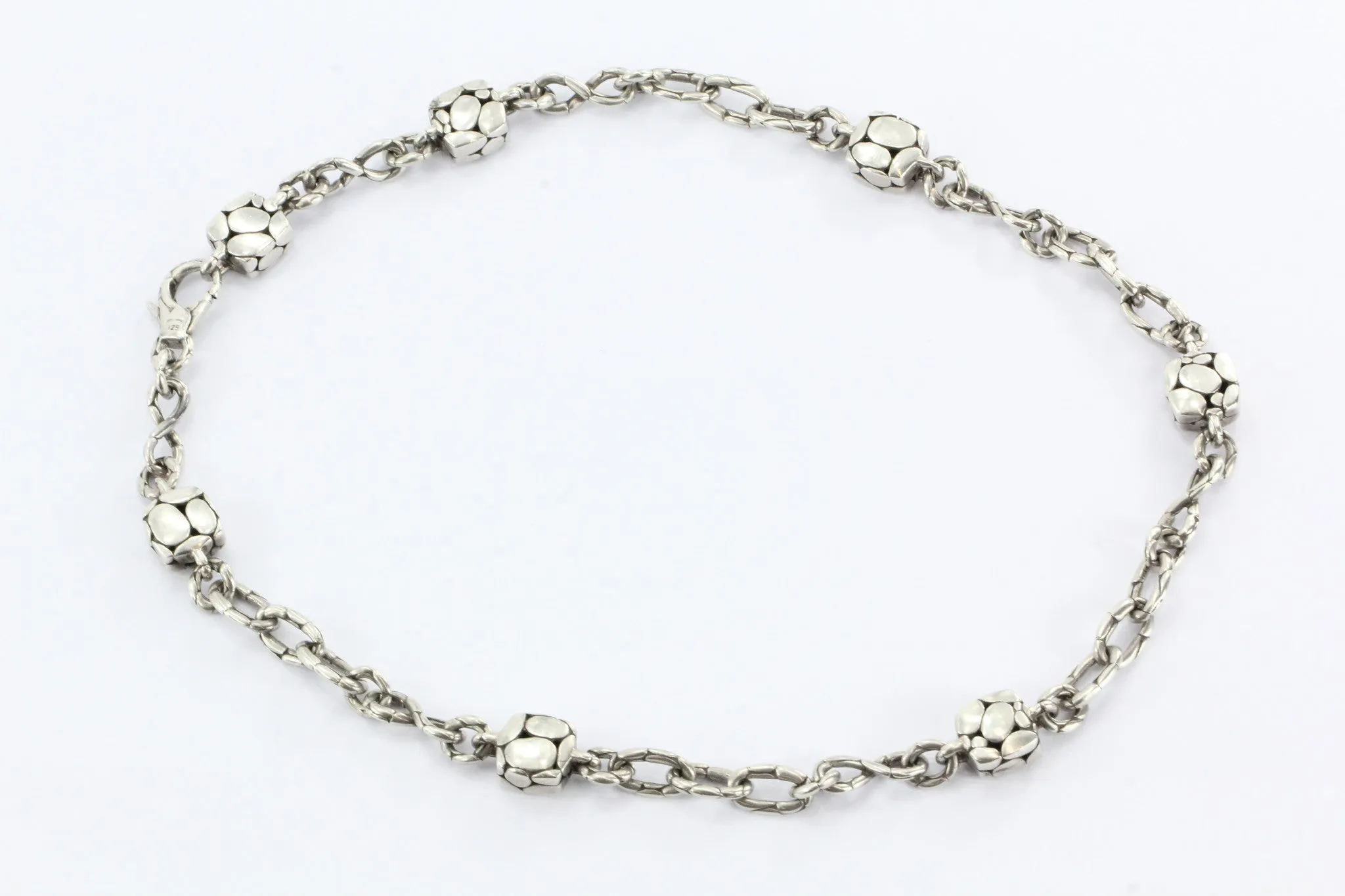 John Hardy Sterling Silver Kali Sautoir Square Station Necklace 18.5"