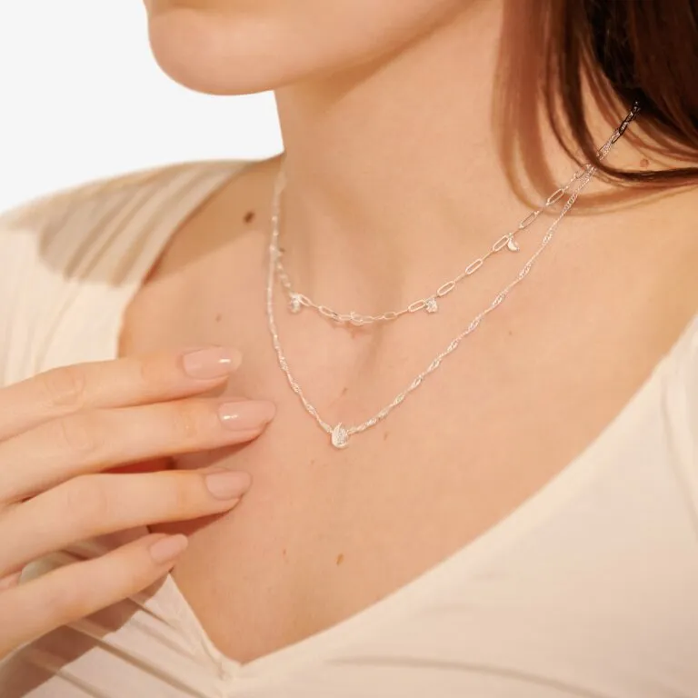 Joma Stacks Of Style Silver Moon Necklace
