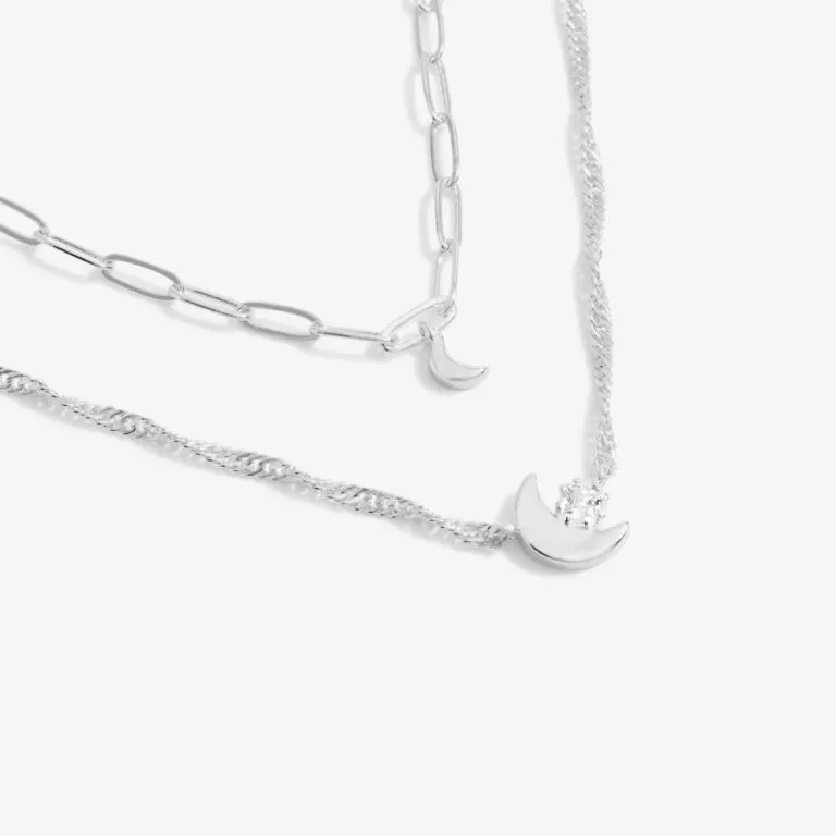 Joma Stacks Of Style Silver Moon Necklace