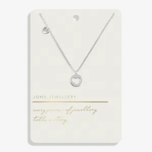 Joma Style Stories Pavé Edge Heart Silver Necklace