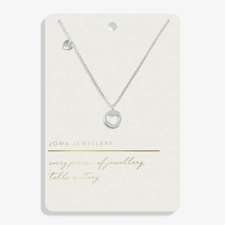 Joma Style Stories Pavé Edge Heart Silver Necklace