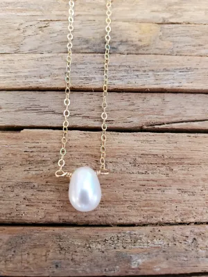 June Birthstone Gold-Filled Necklace (Pearl)