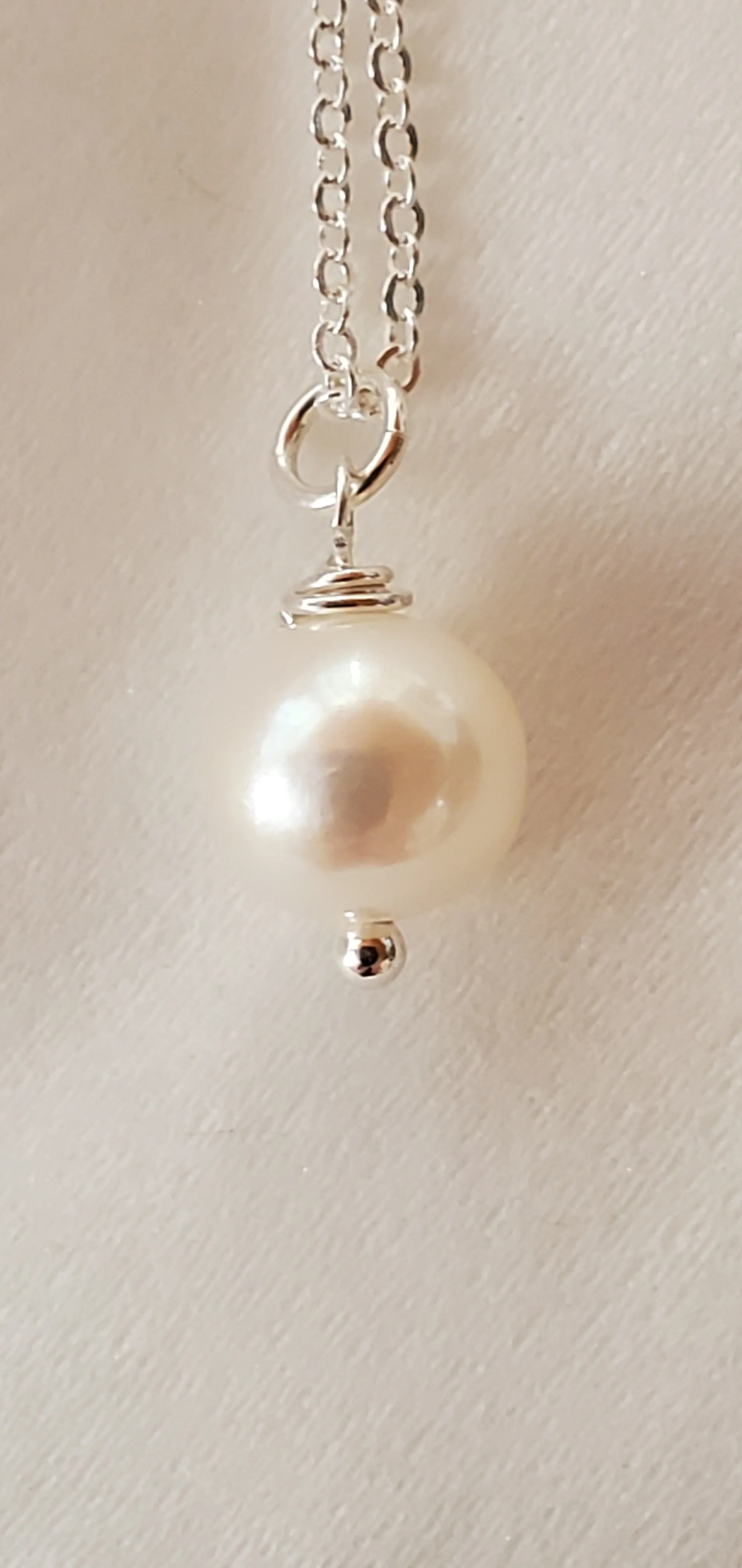 June Birthstone Sterling Silver Necklace (Pearl)