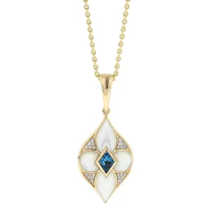 Kabana Mother of Pearl and Blue Topaz Pendant