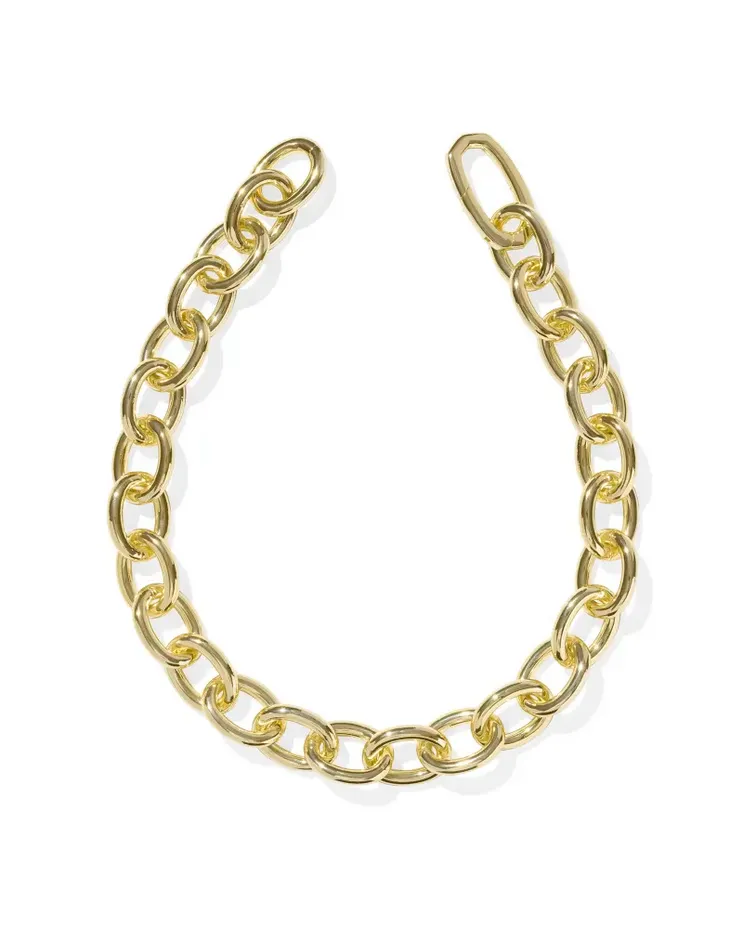Kendra Scott Kaia Statement Chain Necklace Gold Metal