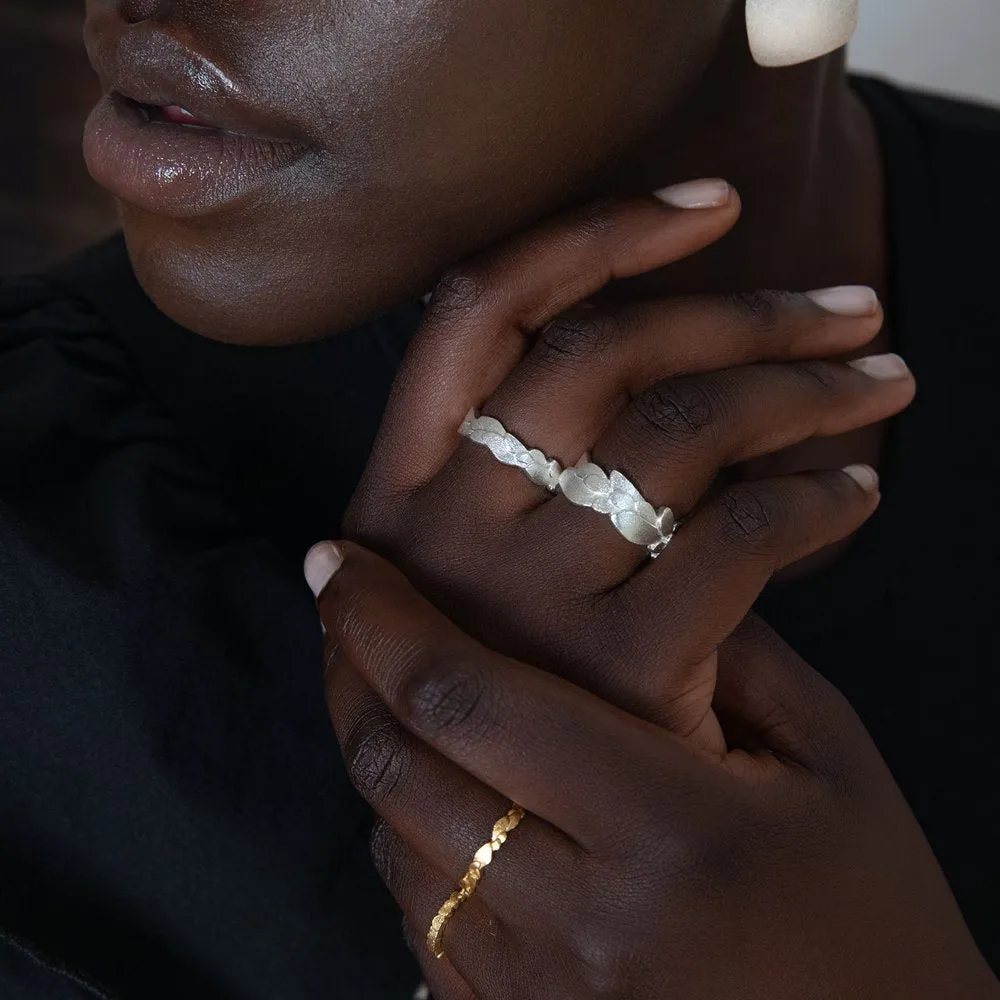 Kimana Silver Freeform Layered Wing Ring