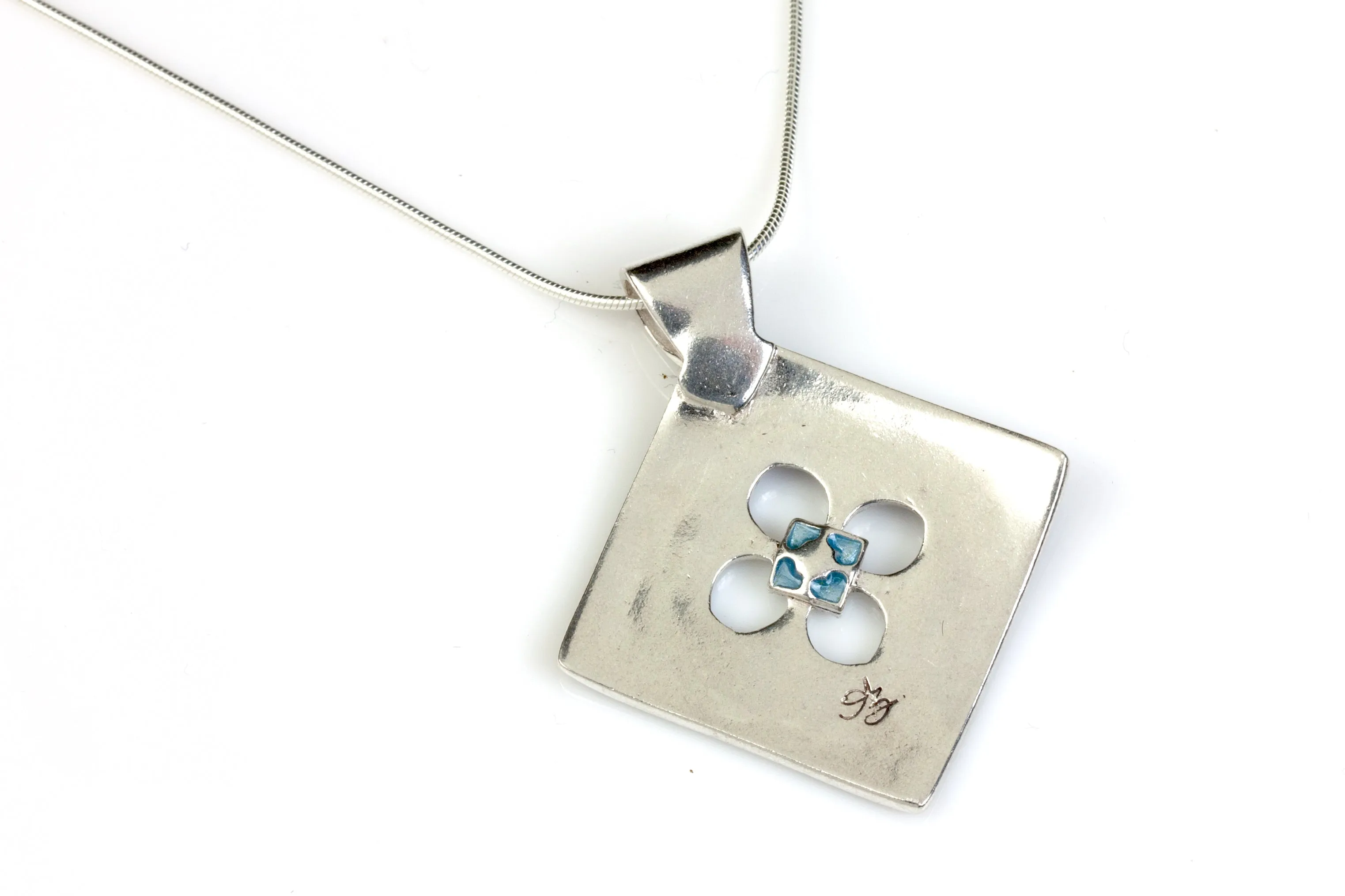 Kismet Enameled Silver Pendant Small