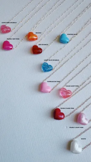 KK Buteau Acrylic Heart Necklaces
