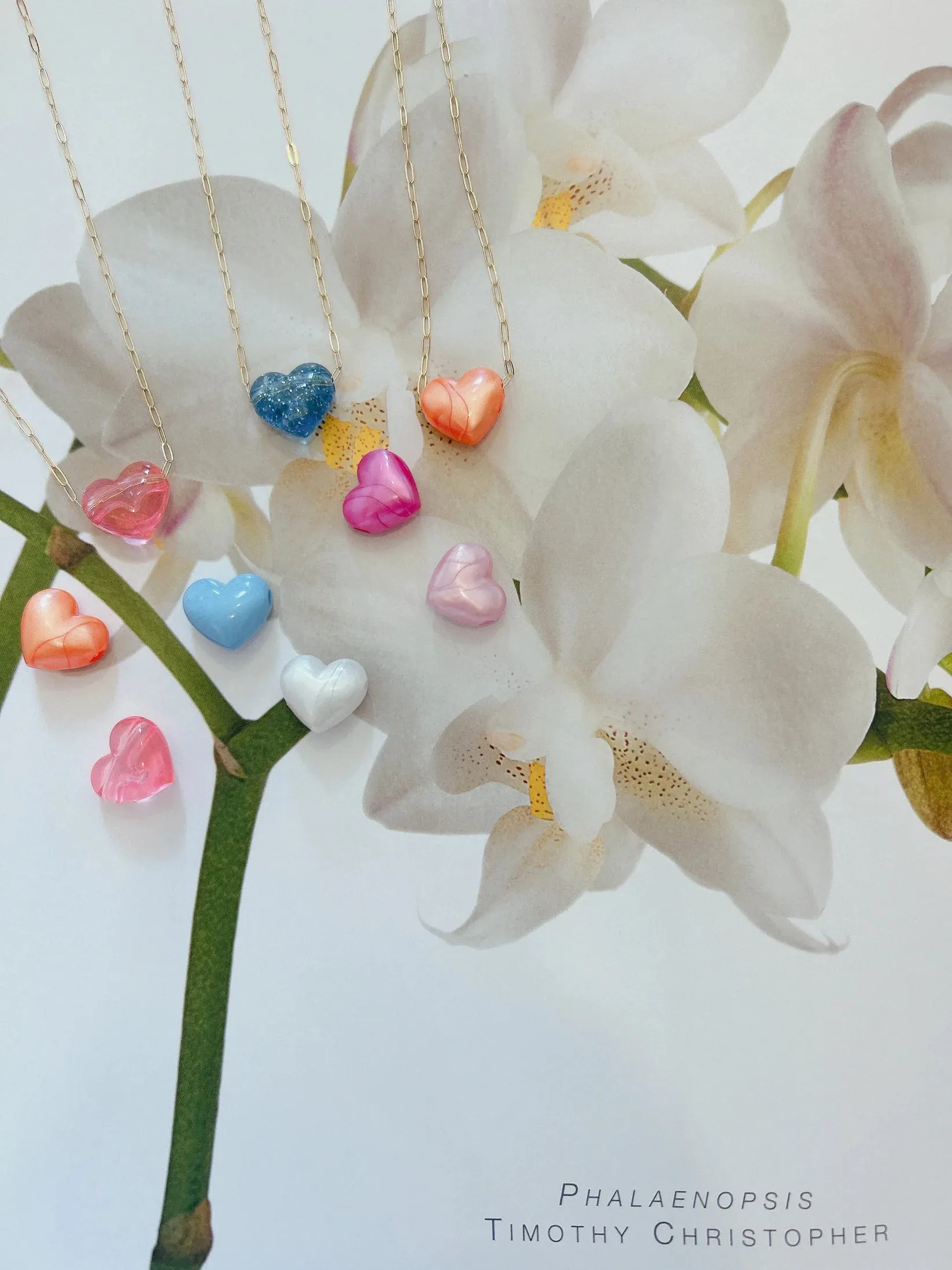 KK Buteau Acrylic Heart Necklaces