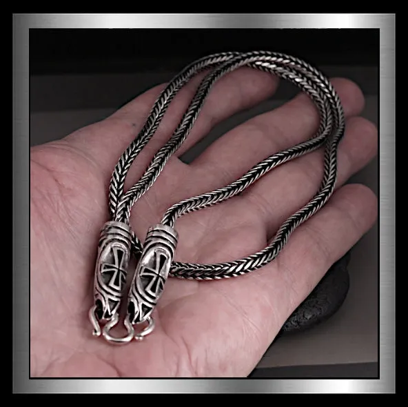 Knights Templar Cross Biker Necklace Bali Rope Chain In 925 Sterling Silver