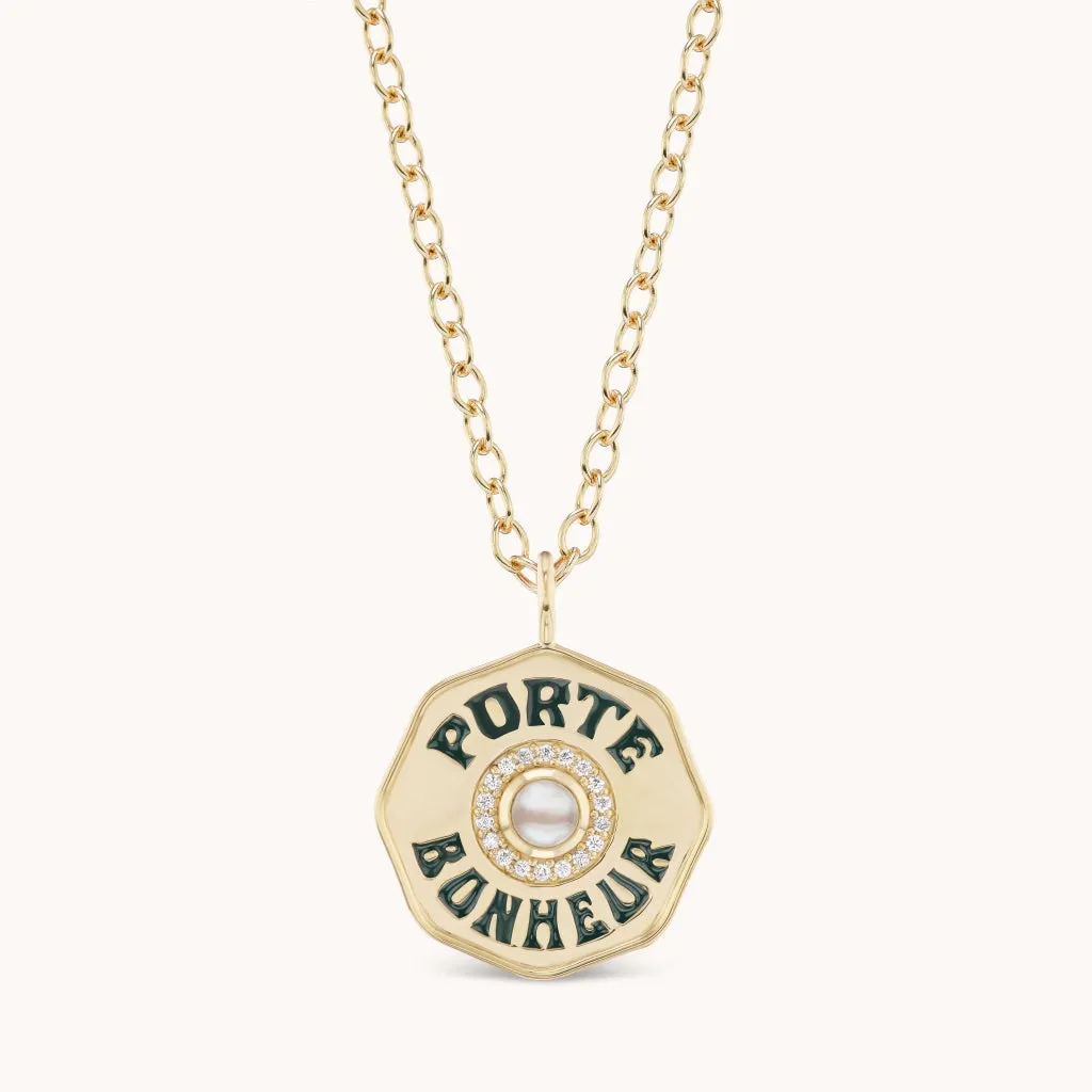 Large Porte Bonheur Necklace Pearl