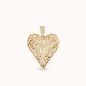 Large Southwestern Heart Charm