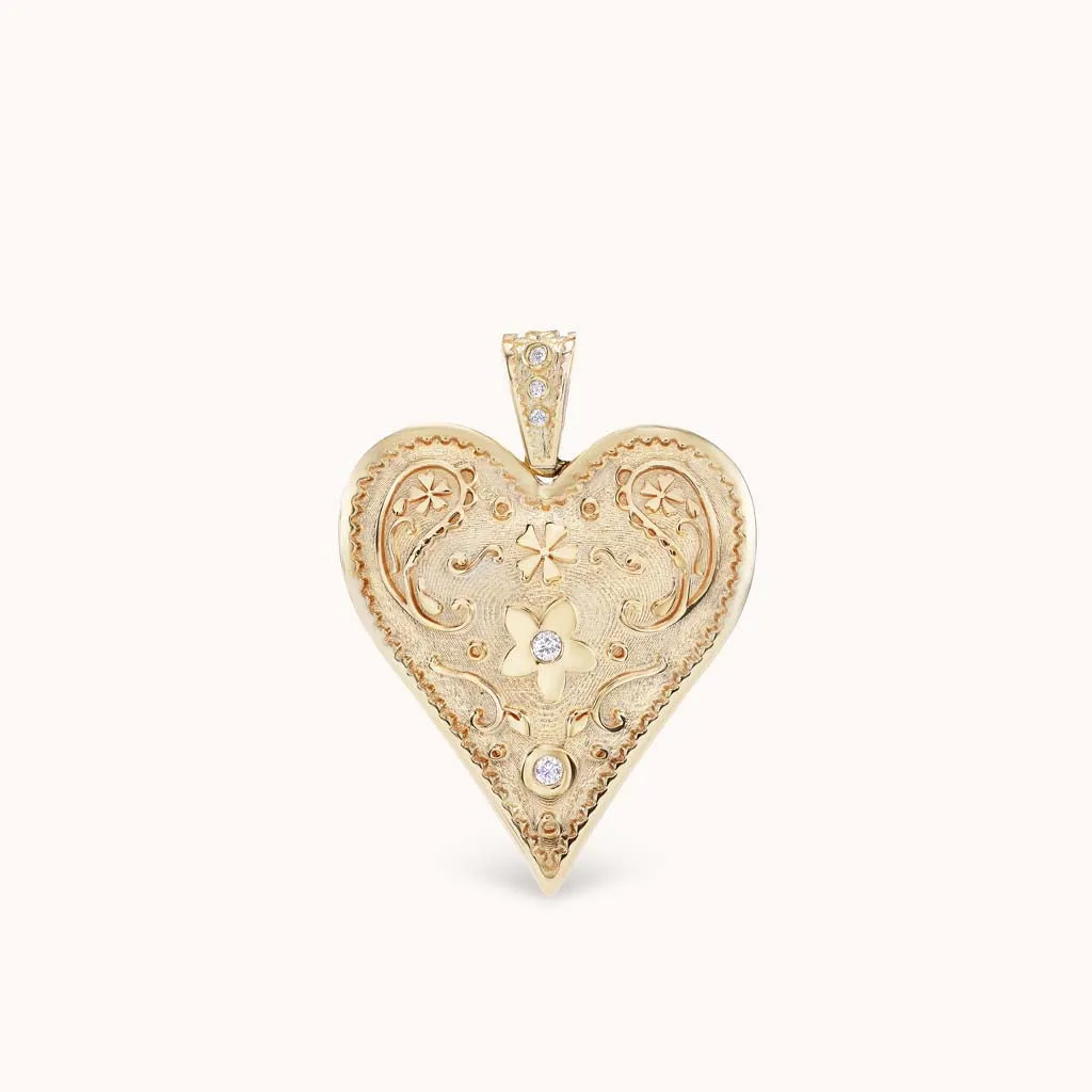Large Southwestern Heart Charm