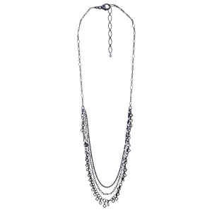 LAYERED PEARL & SILVER CHAIN NECKLACE