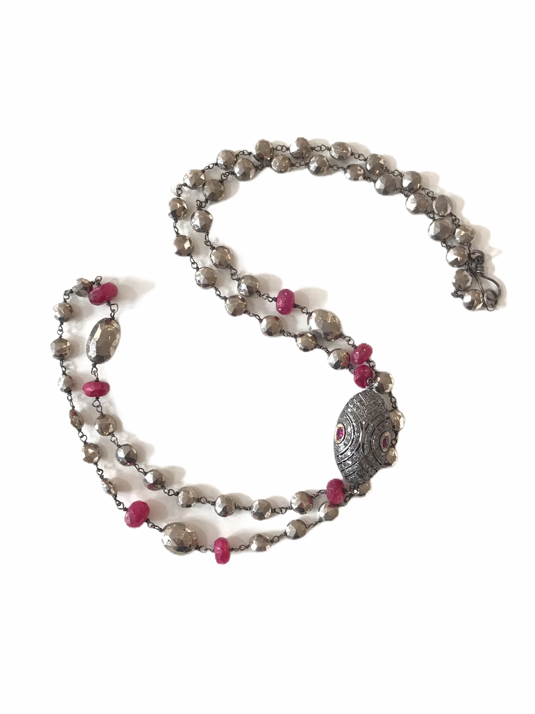 Layered Ruby And Diamond Necklace
