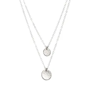 Layered Silver Discs Necklace