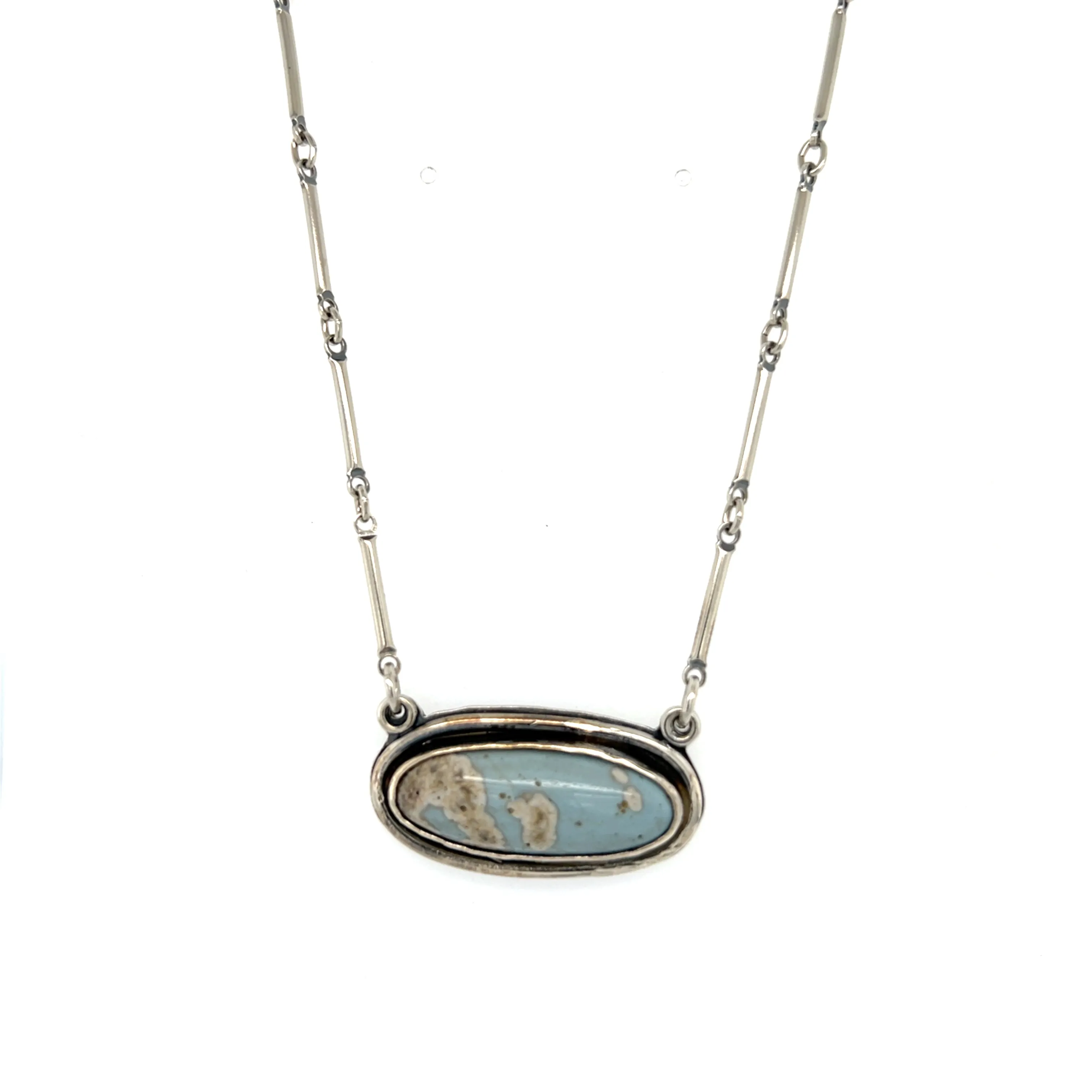 Leland  Oval Blue Necklace