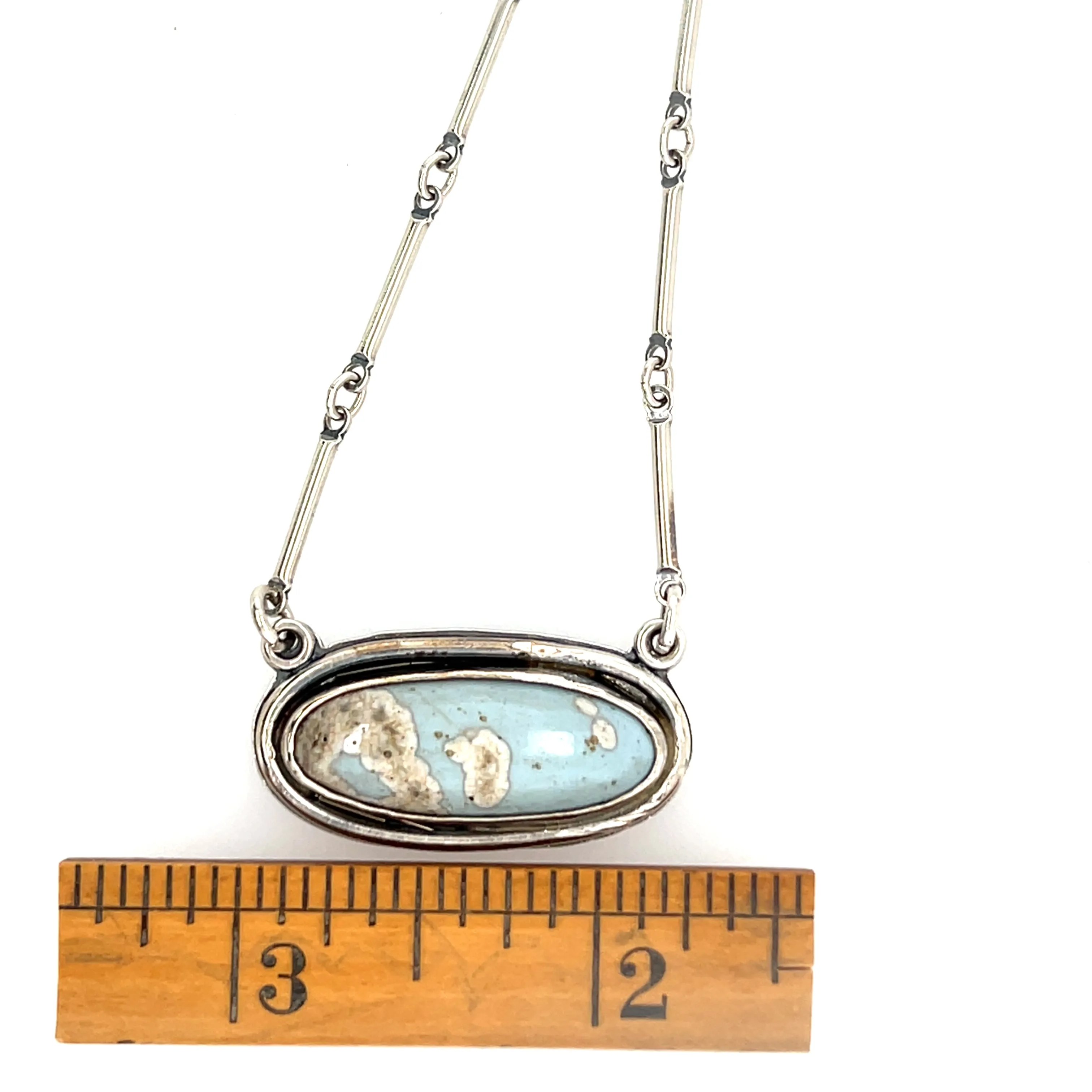 Leland  Oval Blue Necklace