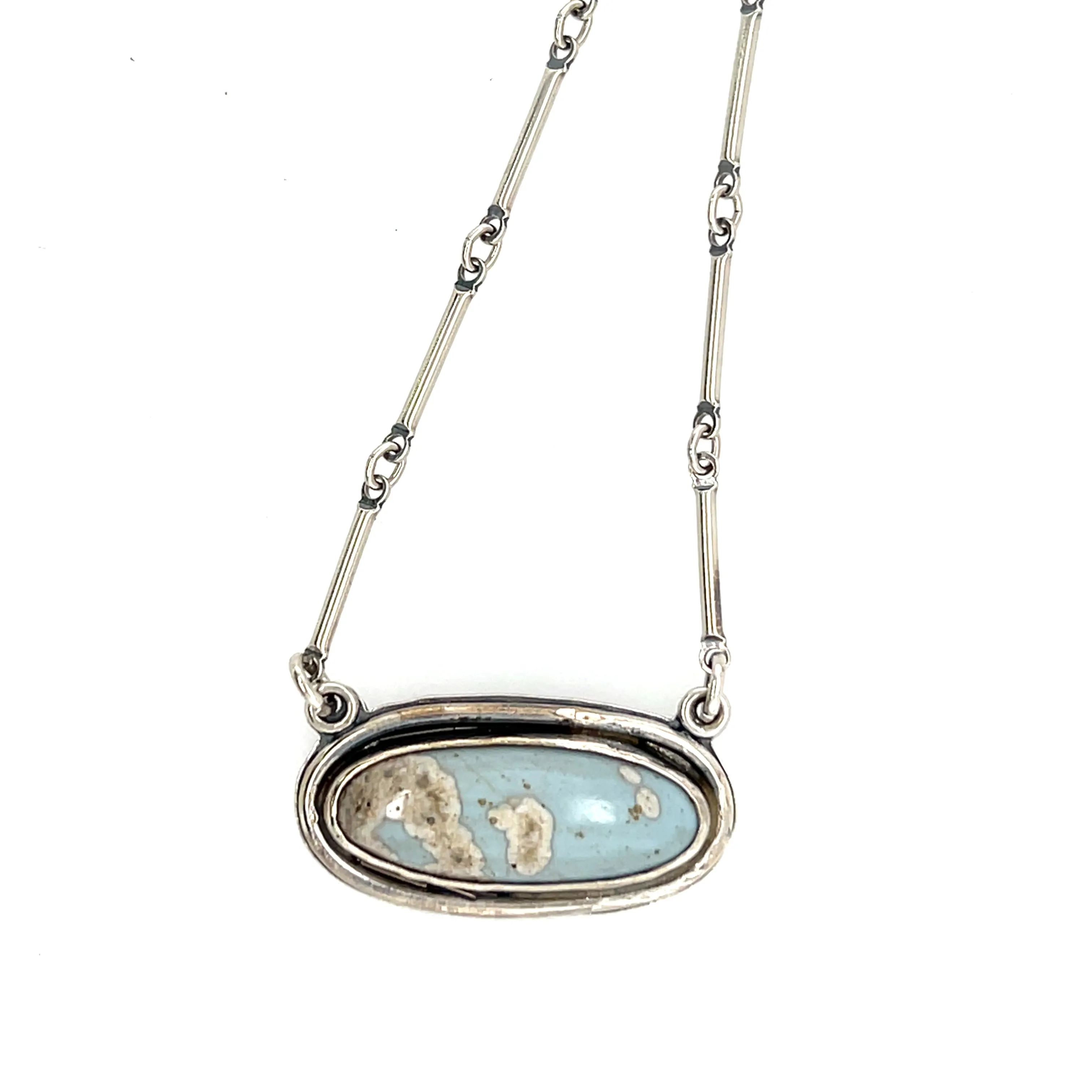 Leland  Oval Blue Necklace