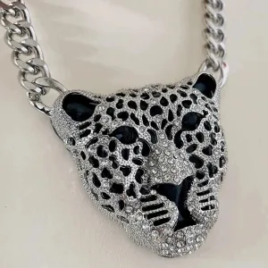 Leopard Head Iced Out Pendant Necklace
