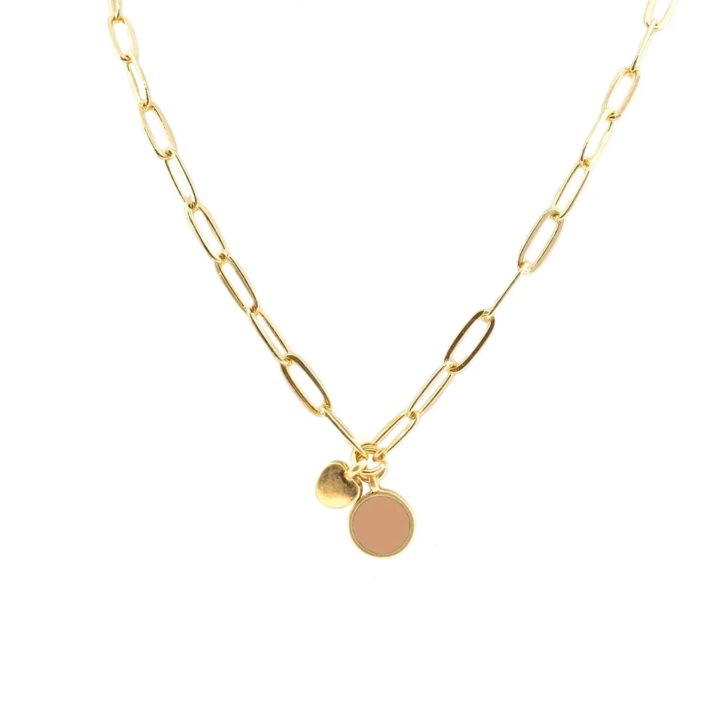 link necklace with heart