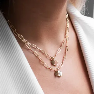link necklace with heart