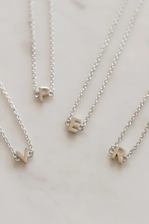 Little Letter Single Silver Necklace