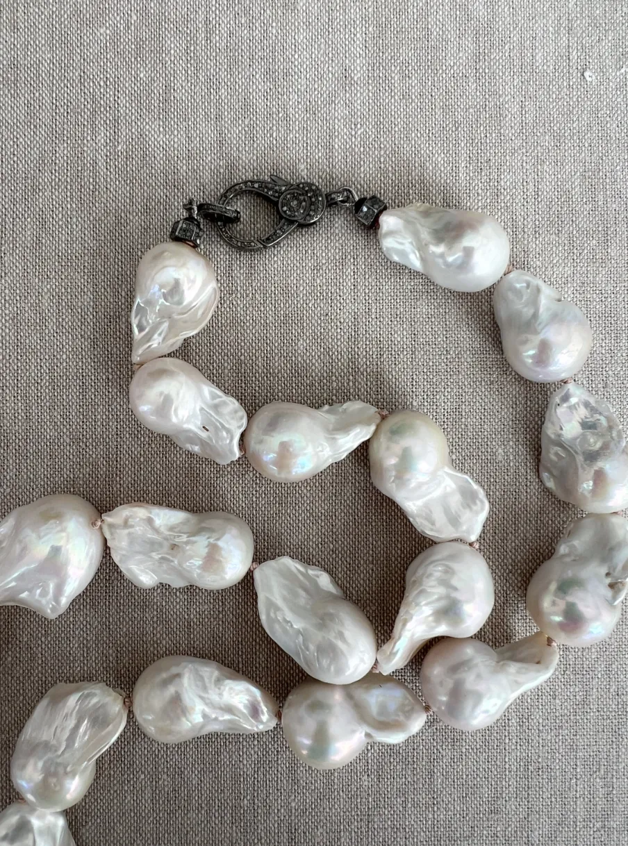 Long Baroque Pearl Necklace